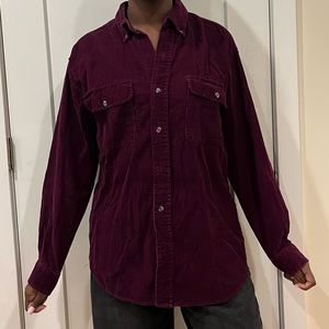 Burgundy corduroy shirt size medium
